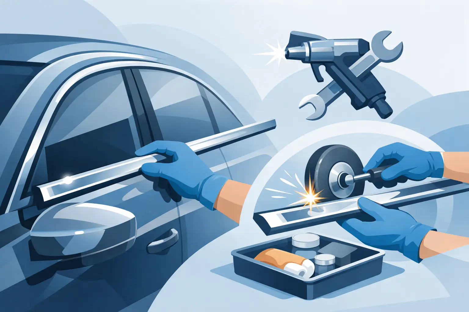 Autozierleisten verchromen Reparatur richtig lösen