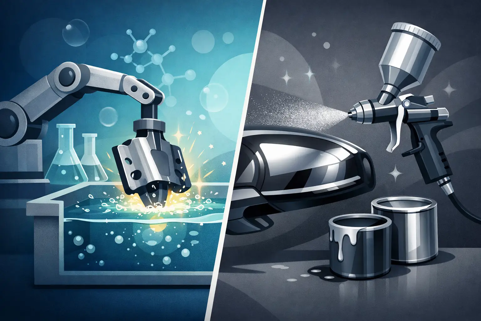 Chemische Metallisierung vs Chromlack